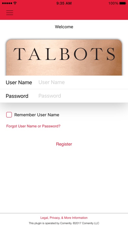 Talbots Credit Card App