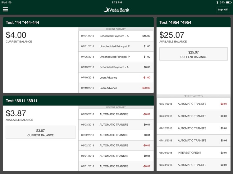 Vista Bank Treasury for iPad screenshot-3