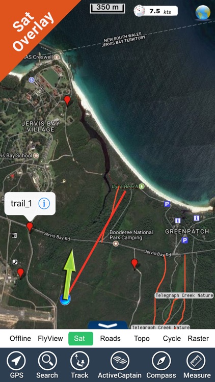 Jervis Bay National Park GPS map with guide