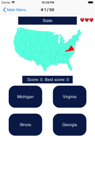 US States, Maps, Capitals Quiz screenshot 3