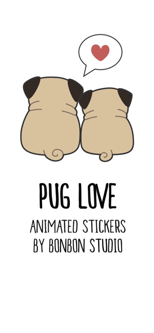 Pug Love Animated Dog Stickers