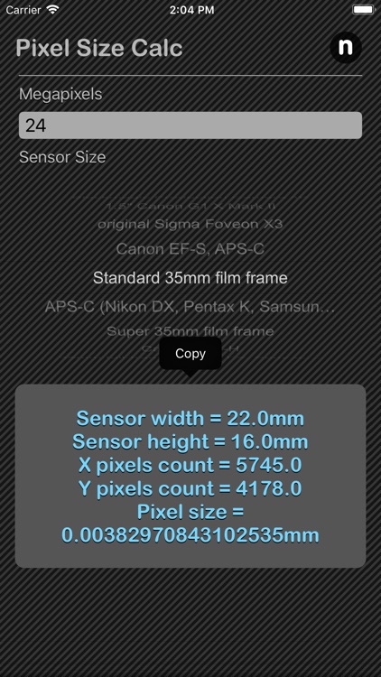 Pixel Size Calculator screenshot-4