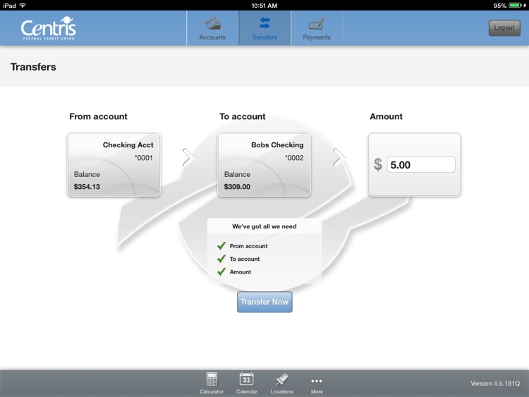 Centris Mobile Banking for iPad screenshot-3