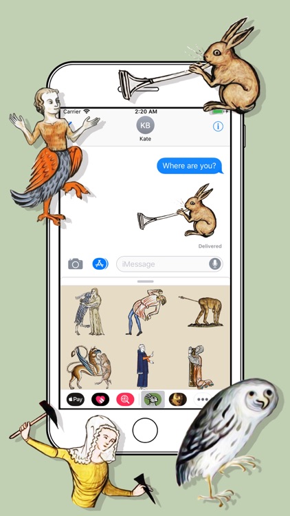Medieval Rabbit Stickers