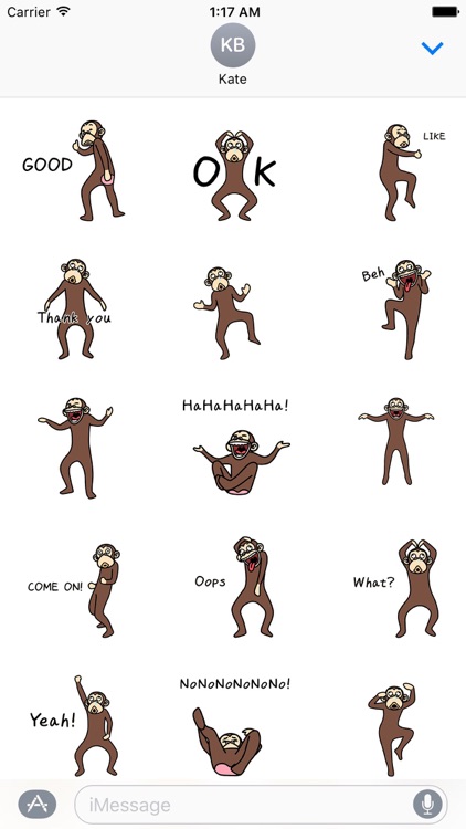 The Lazy Monkey Dance Stickers