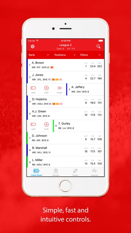 Fantasy Football Cheat Sheet & Draft Kit