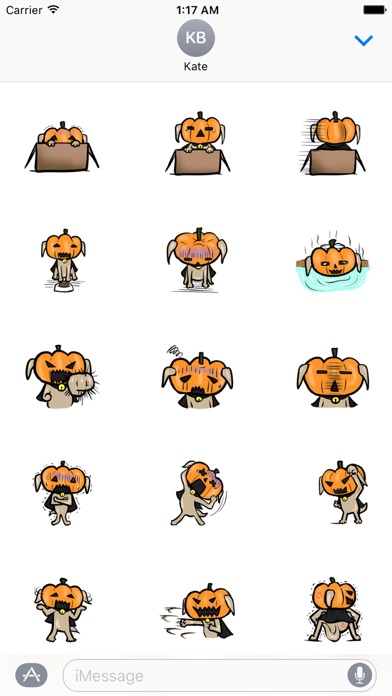 Funny Pumpkin Dog Sticker screenshot 2