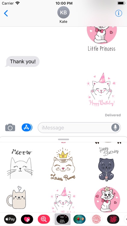 Cute Cat Birthday Stickers