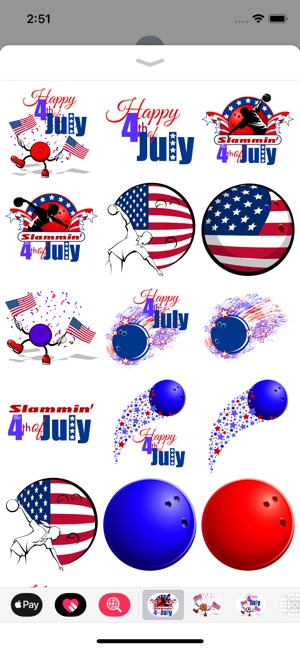 Bowling 4th of July Stickers(圖1)-速報App