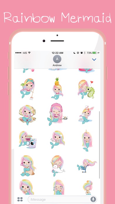 Little Rainbow Mermaid Sticker screenshot 2