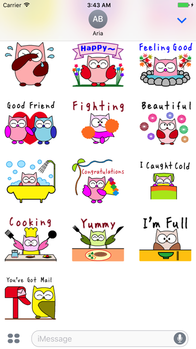 How to cancel & delete Colorful Owls BirdMoji Sticker from iphone & ipad 3