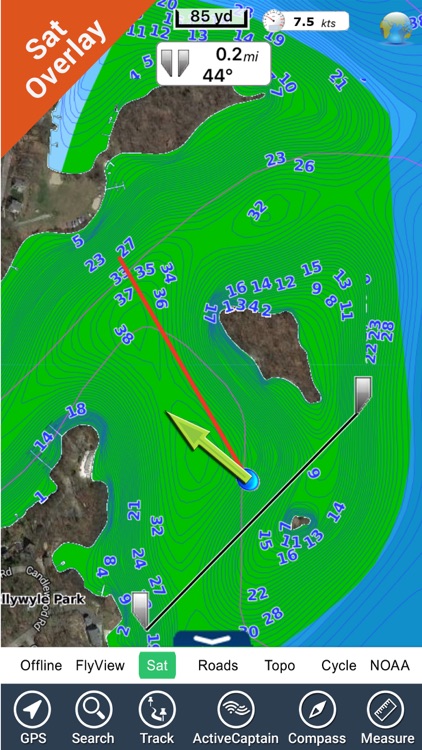 Connecticut lakes - fishing GPS charts Navigator