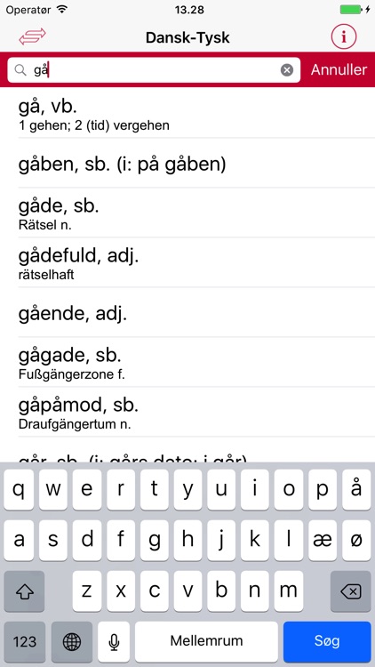 Gyldendal's German Danish Dictionary - Mini