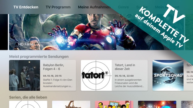 YouTV PVR Mediathek, Fernsehen