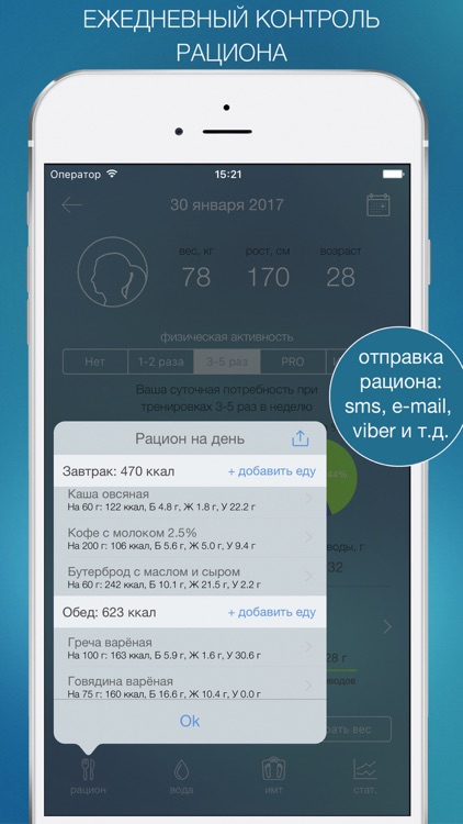 Мой Рацион! – Дневник учета питания, калорий и БЖУ
