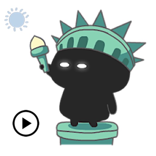 Animated Cute Black Alien icon