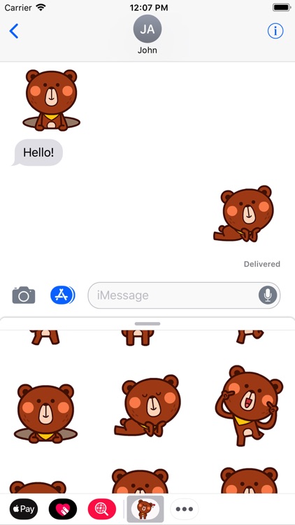 line sticker brown bear