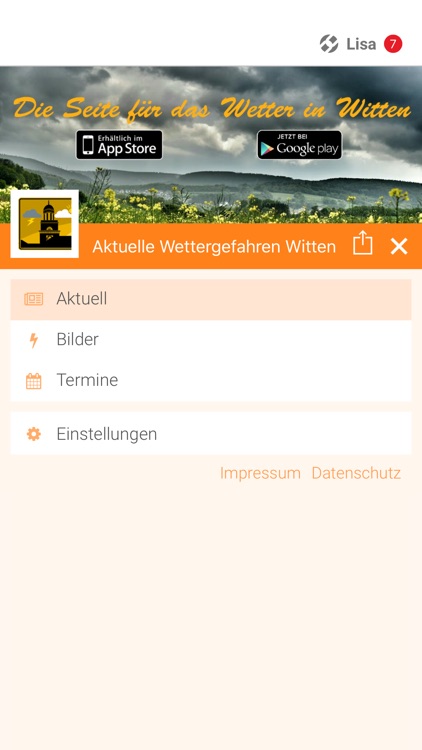 Aktuelle Wettergefahren Witten