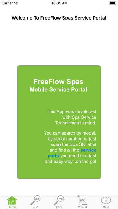 Screenshot #1 pour FreeFlow Spas Service Portal
