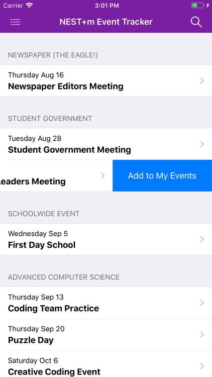 NEST+m Event Tracker