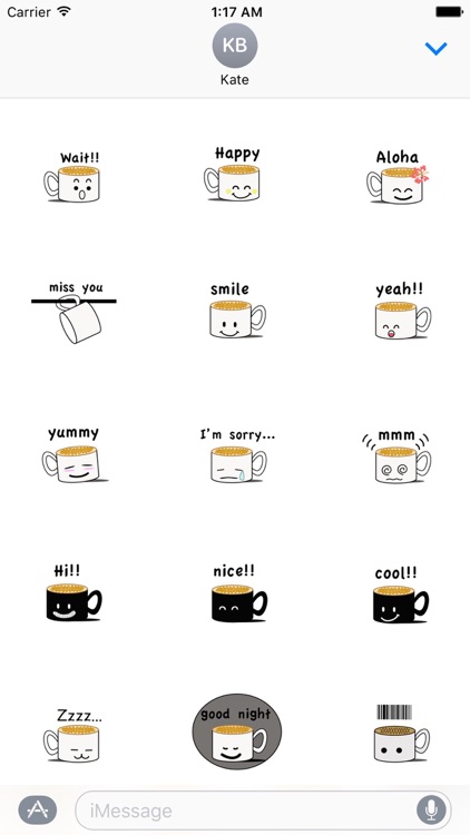 CaffeLatte - Cute Cup of Coffee Emoji Sticker