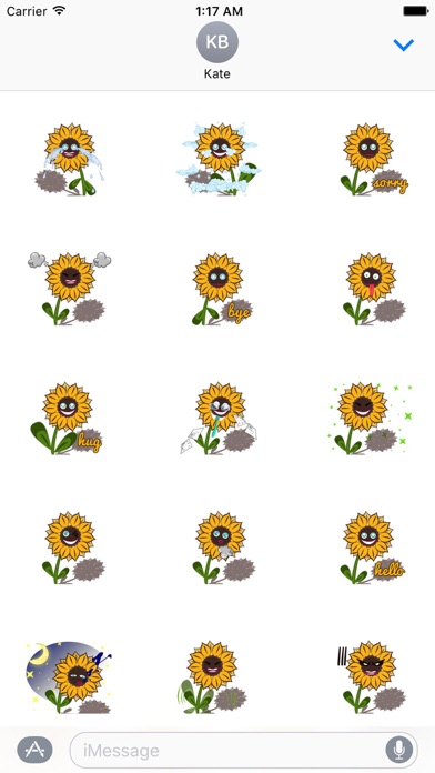 Cute Sunflower - Flowermoji Sticker screenshot 2