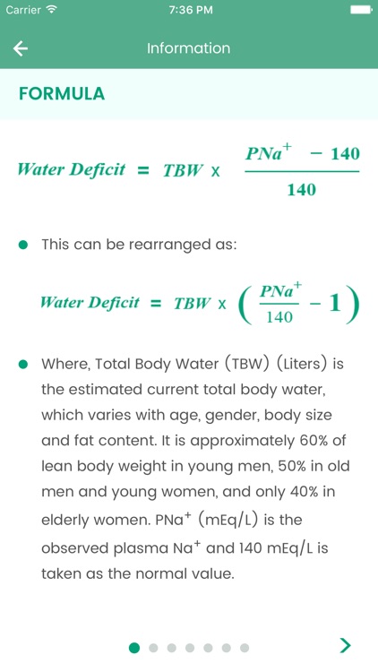 Water and Sodium Formulas