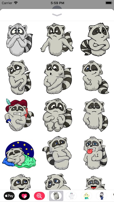 Flirty raccoon stickers screenshot 2