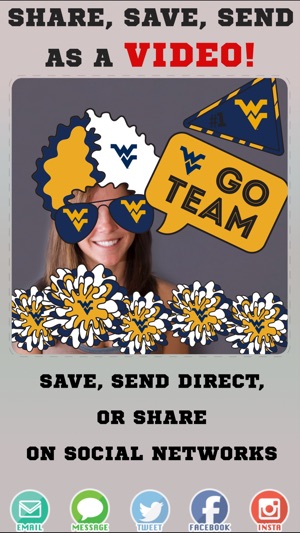 W Virginia Mountaineers Animated Selfie Stickers(圖4)-速報App