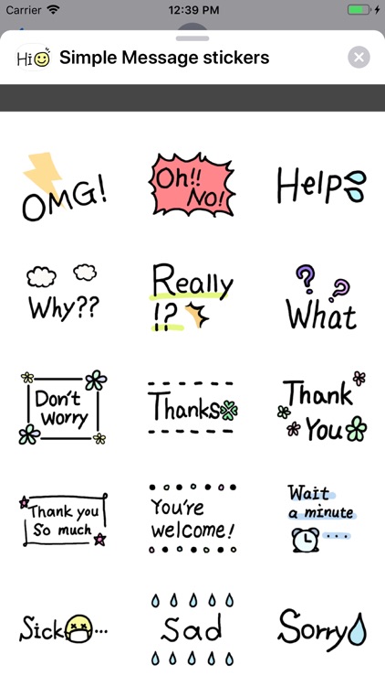 Simple Message stickers pack