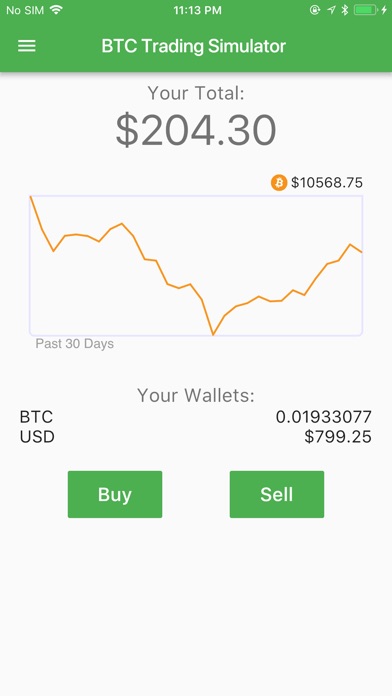 BTC Trading Simulator screenshot 2