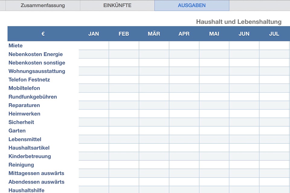 Haushaltsbuch für Numbers screenshot 4