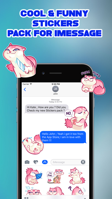 Pink Cat Emoji Stickers screenshot 2