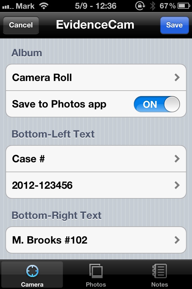 EvidenceCamphoto - evidence for iPhone & iPod screenshot 3