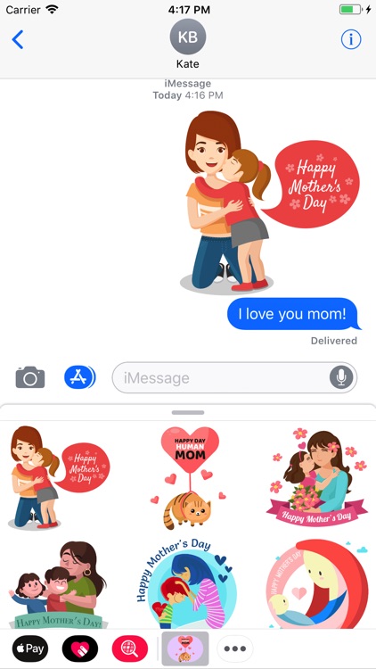 I Love Mother's Day Stickers