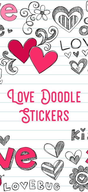 Love Doodle Text Stickers