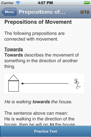 Screenshot #2 pour Prépositions anglais