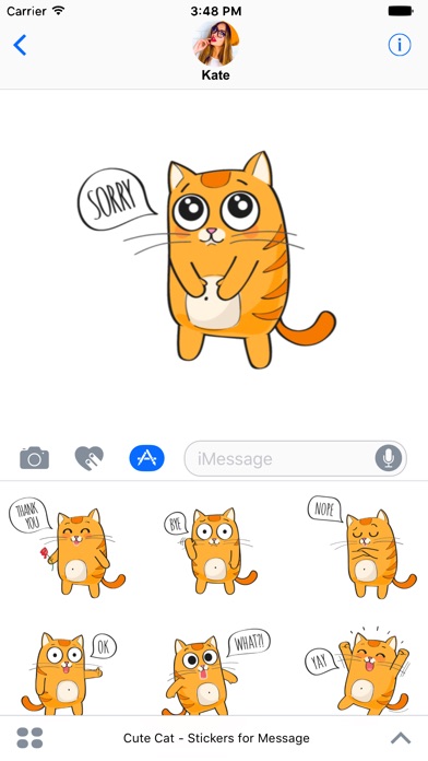 Cute Cat - Stickers for Message screenshot 2