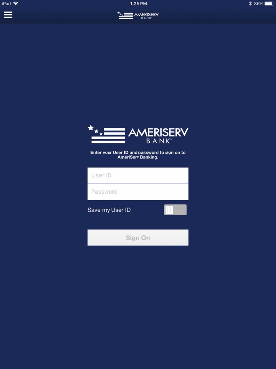AmeriServ Banking for iPad