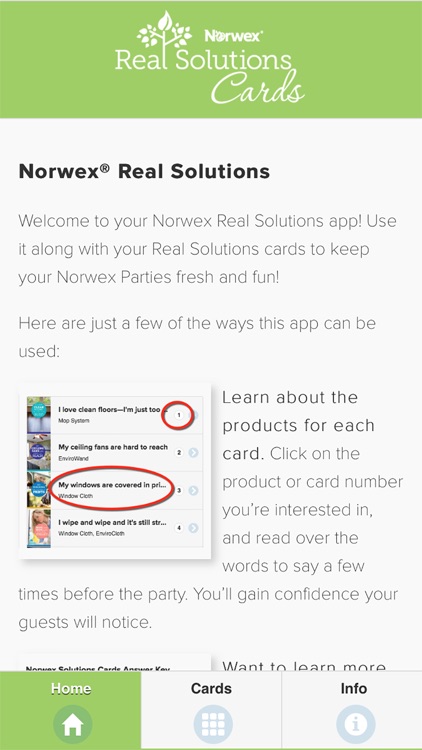 Norwex Real Solutions Cards