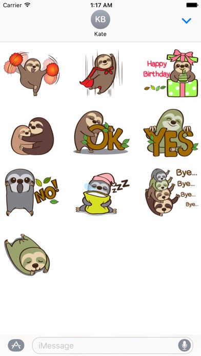 Slow Life Of Cute Sloth Emoji screenshot 3