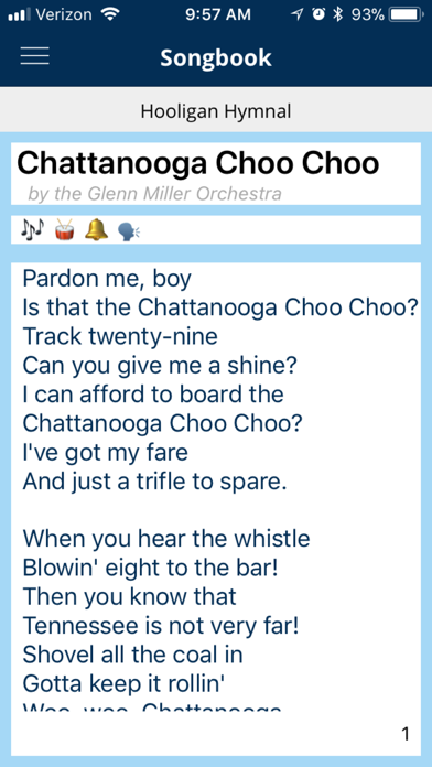 Chattahooligan Hymnal screenshot 2