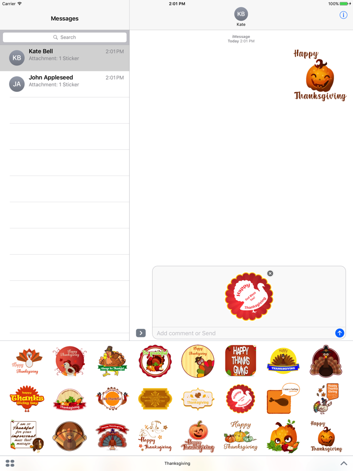 Special Thanksgiving Stickers
