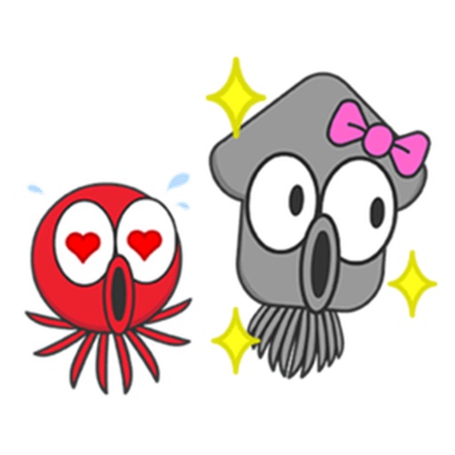 Red Octopus Sticker
