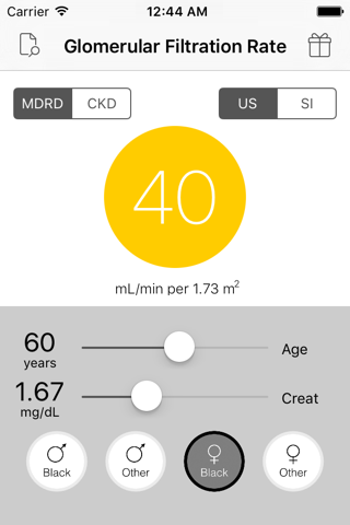 GFR Calculator (MDRD & CKD) - náhled