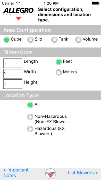 Allegro Blower Selector screenshot 2