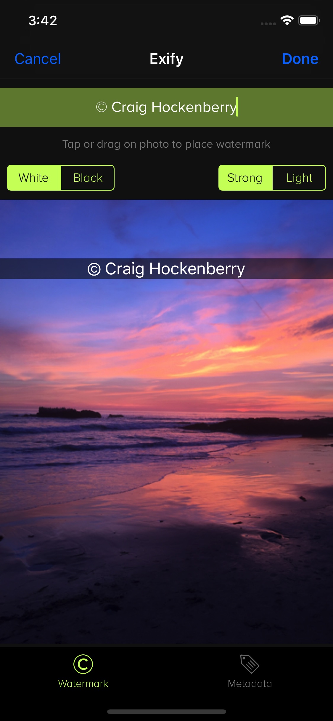 Screenshot do app Exify - Tools for Photos