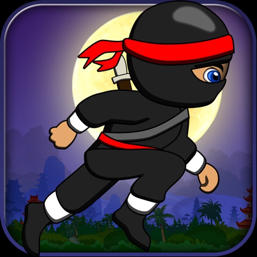 Baby Ninja Runs Behind Temple Icon
