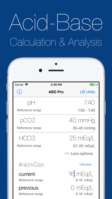 ABG Pro Acid Base Calculator screenshot 2