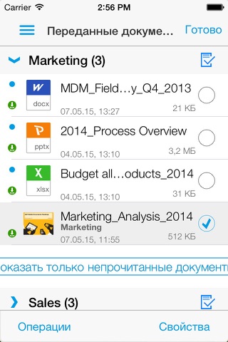 Скриншот из SAP Mobile Documents
